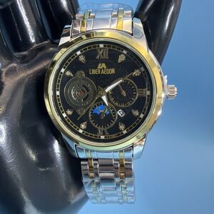 Liber Aedon Luxury Men's Watch Stainless Steel Strap Quartz Waterproof Watch